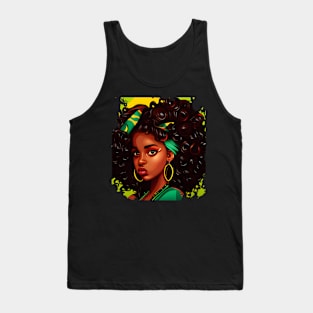 Black Queen History Month Afro American Pride Tank Top